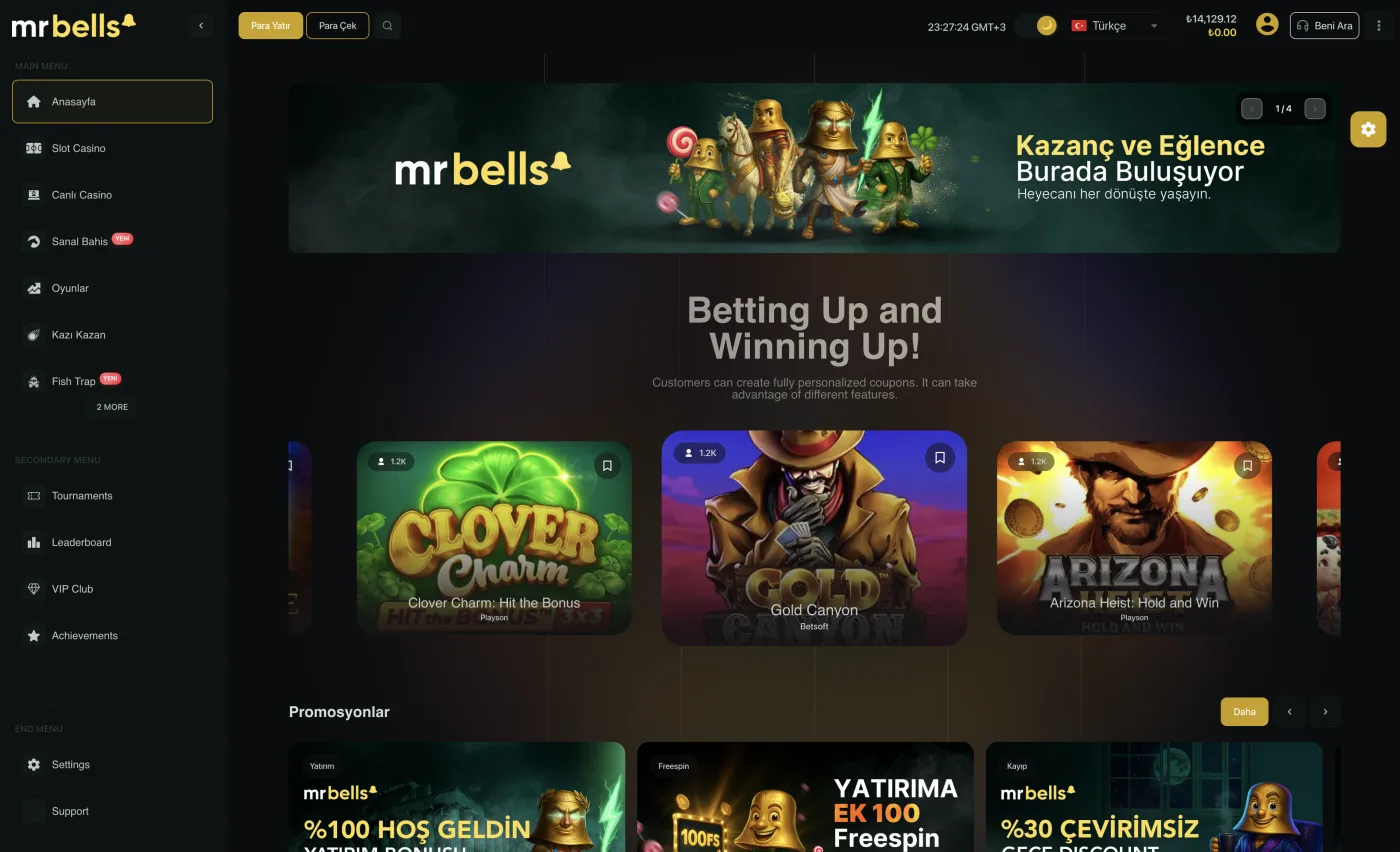 MrBells — branded homepage