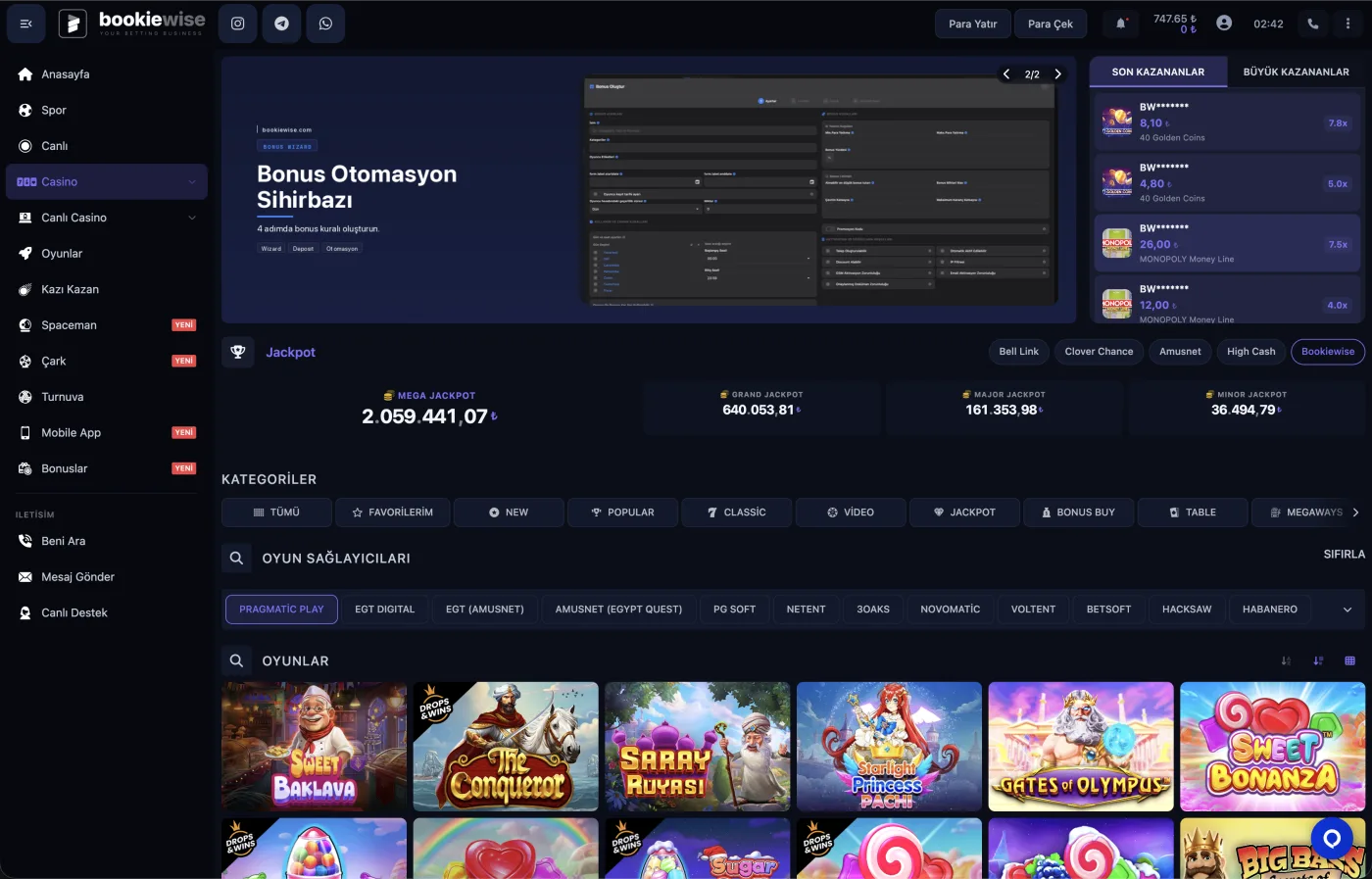 V3 — casino with jackpot and providers